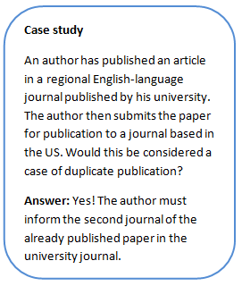 Duplicate publication case study