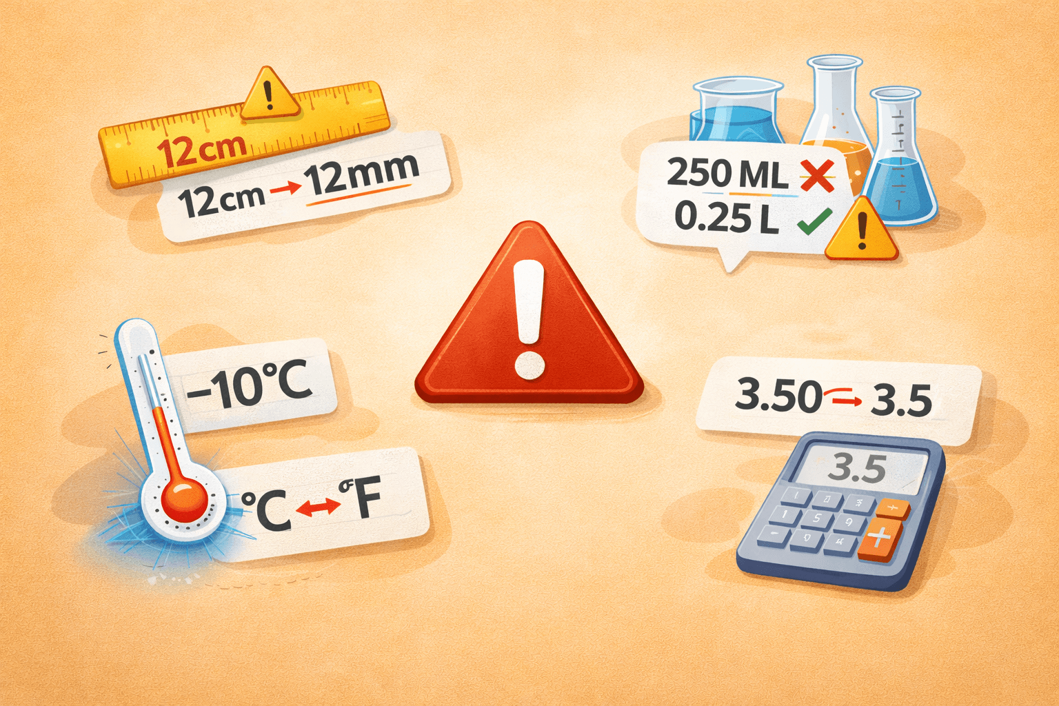 숫자 및 단위 표현에서 자주 발생하는 가지 오류